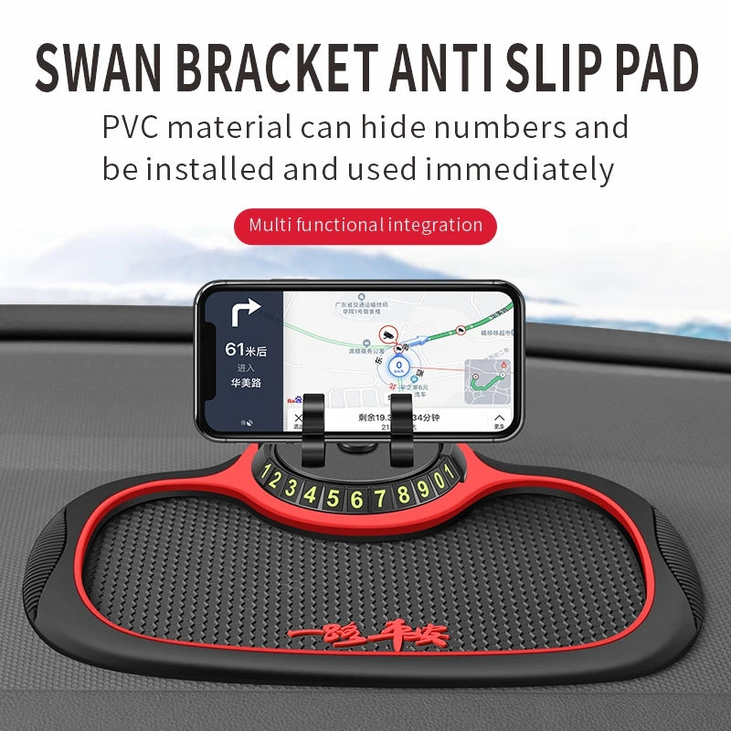 Home Sweet Home car anti-slip silicone dashboard mat holding phone and small items in a vehicle interior.