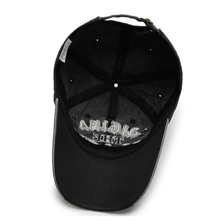 Retro Washed Cotton Baseball Cap – Unisex Curved Brim Sun Hat