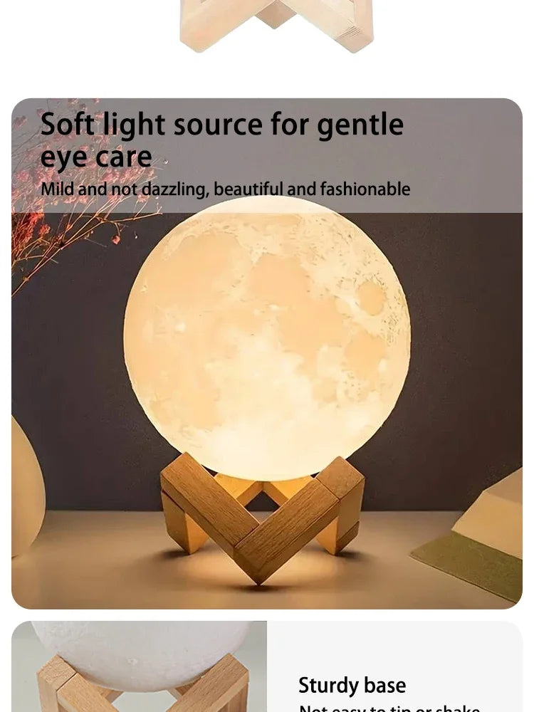 Cute Duck & Moon Night Light — LED Bedside Lamp, Kids Room Gift