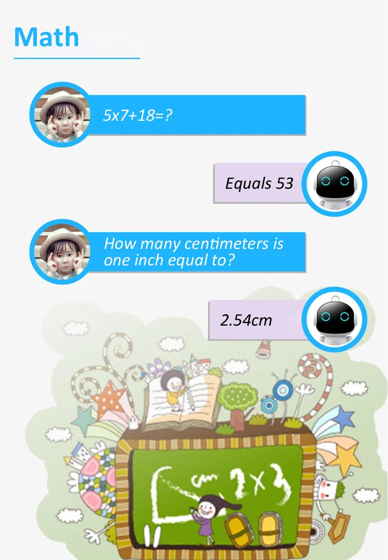 Home Sweet Home Smart AI Robot, voice interactive educational toy with ChatGPT, featuring a sleek design and multilingual capabilities.
