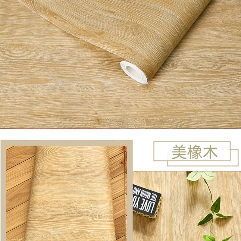 Wood Grain Peel & Stick Wallpaper – Self-Adhesive Waterproof PVC Wall Sticker