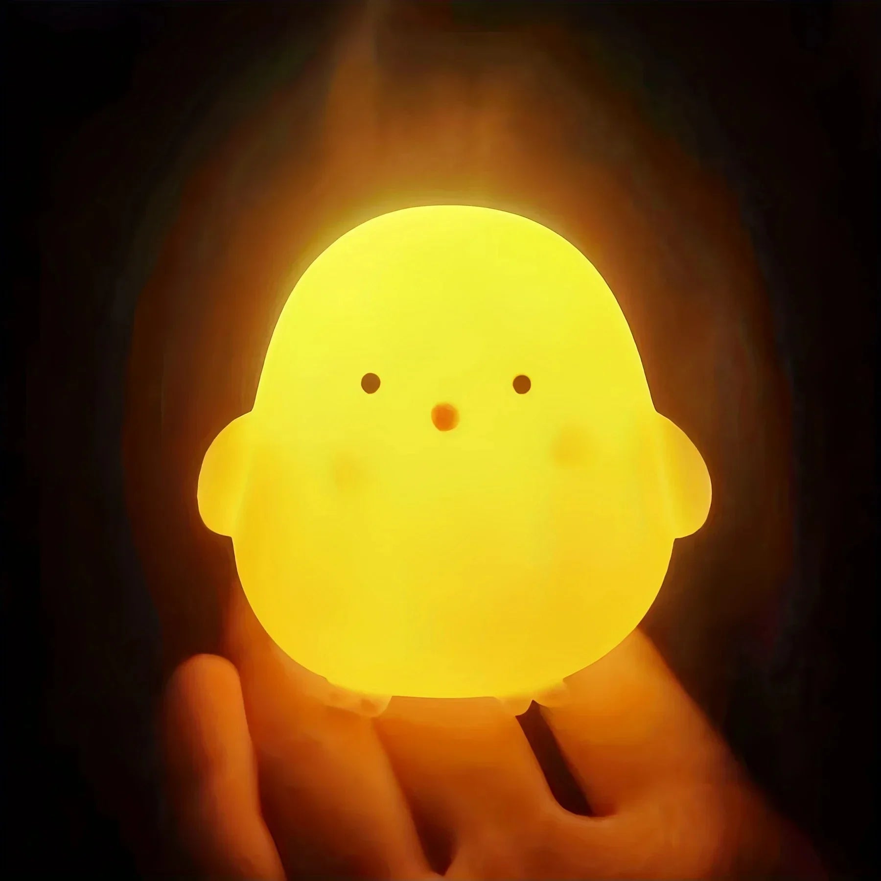 Cute Duck & Moon Night Light — LED Bedside Lamp, Kids Room Gift