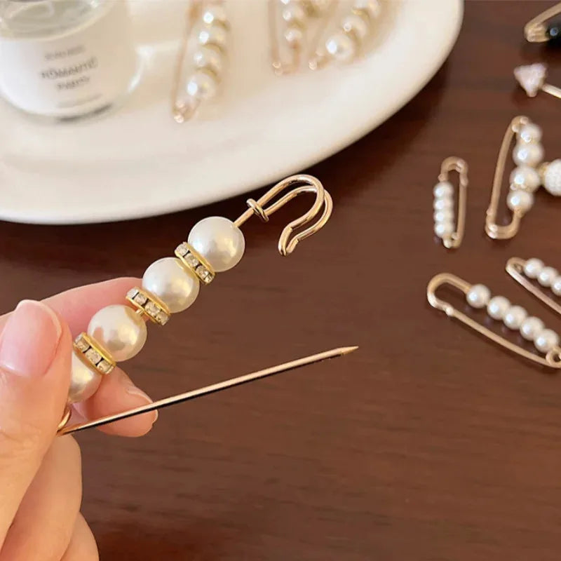Pearl Waist Pin Clips – 6-Piece Set