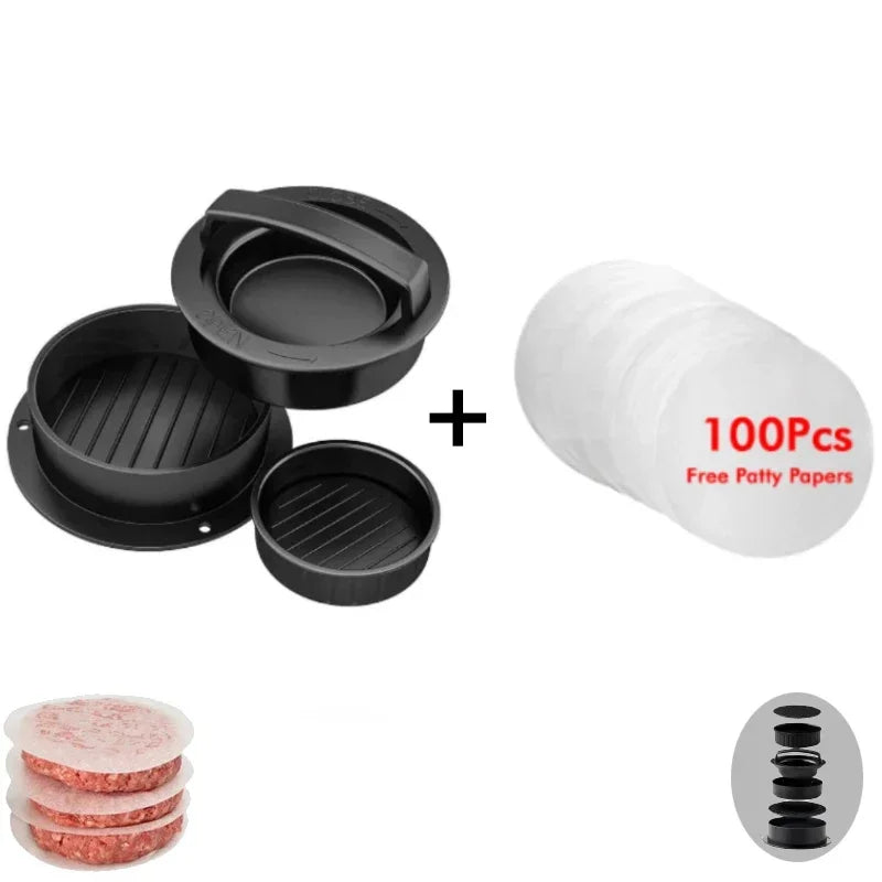 Home Sweet Home burger press and patty maker for shaping evenly sized burger patties from ground meat.