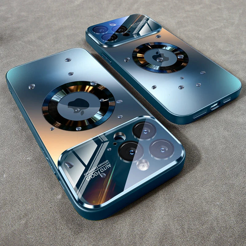 Home Sweet Home MagSafe iPhone case with glass camera protection, featuring a sleek design and secure magnetic attachment.