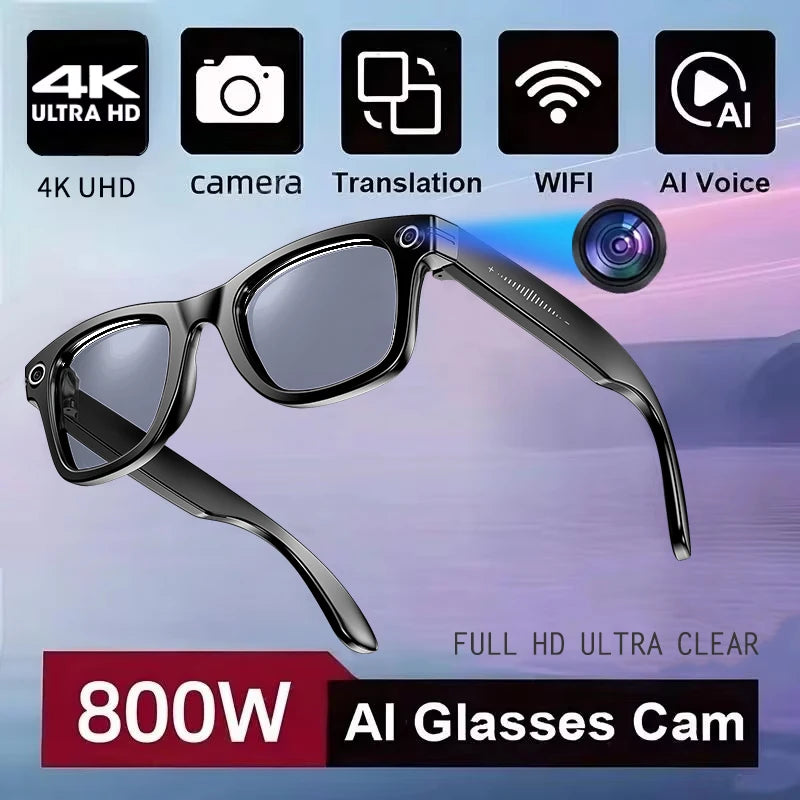 AI Smart Glasses — 800MP Camera, ChatGPT 4.0, Bluetooth & Real-Time Translation