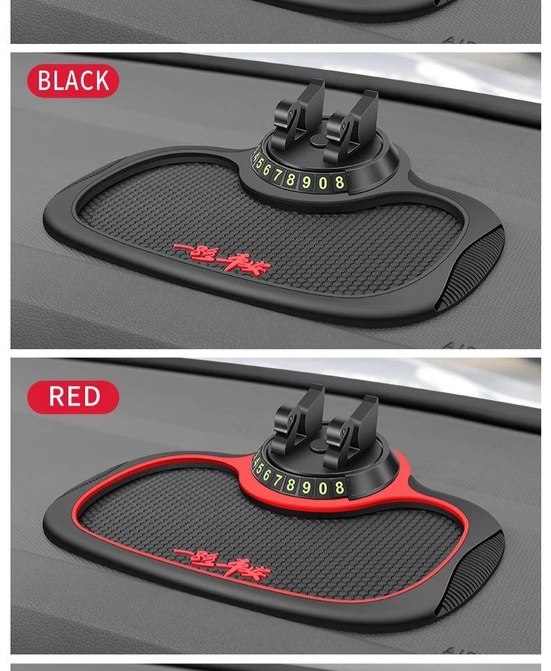 Home Sweet Home car anti-slip silicone dashboard mat holding phone and small items in a vehicle interior