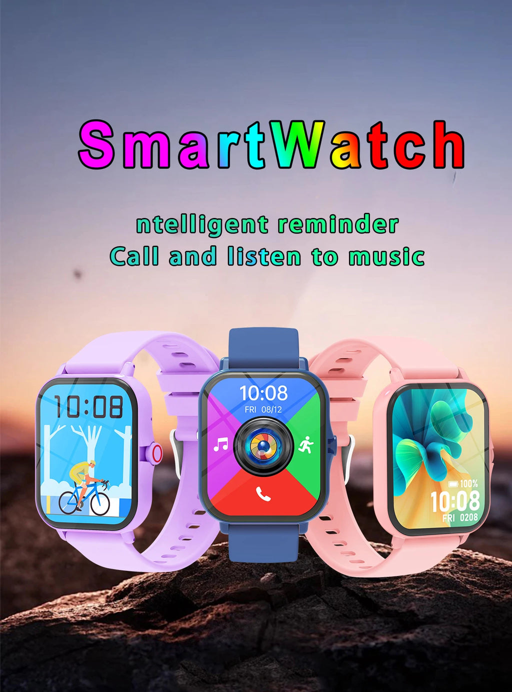 Smartwatch with Bluetooth Call, Voice Assistant & Fitness Tracker