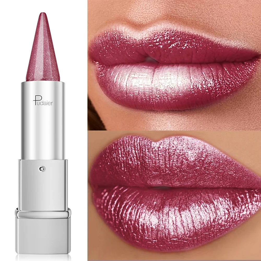 Pearl Shimmer Lipstick – Metallic High Shine, Waterproof & Long-Lasting Lip Colour