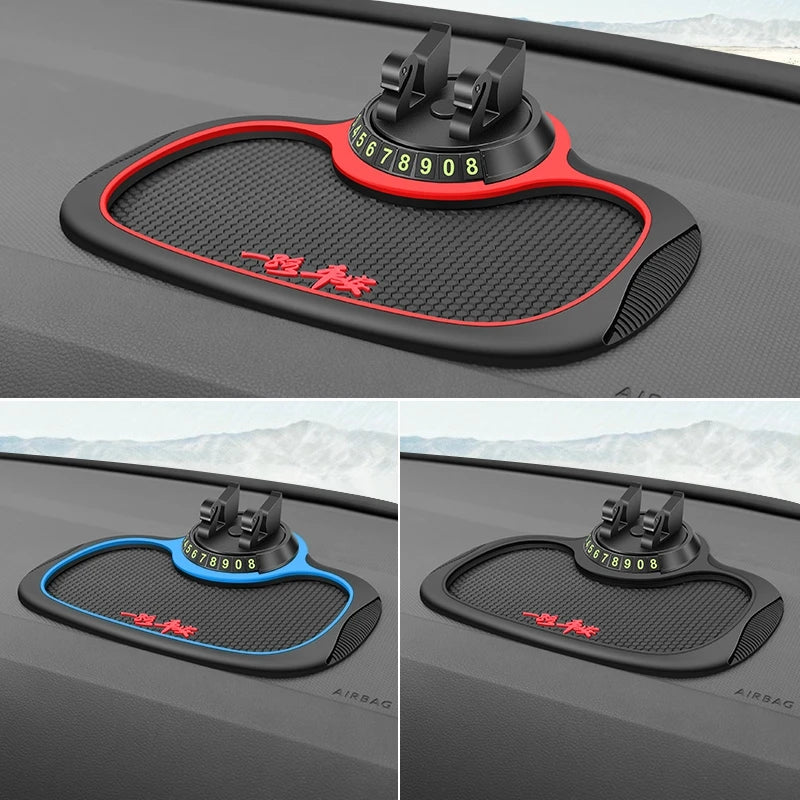 Home Sweet Home car anti-slip silicone dashboard mat holding phone and small items, non-slip surface for secure placement.