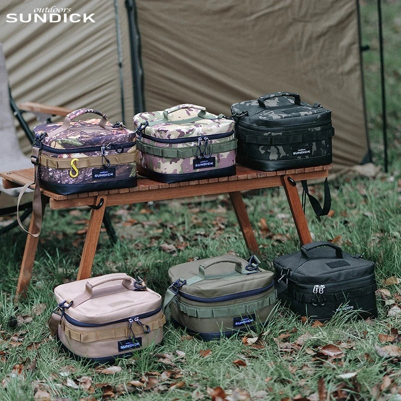 Large insulated picnic cooler bag by Home Sweet Home, featuring durable fabric, adjustable shoulder strap, and interior insulation for food storage.
