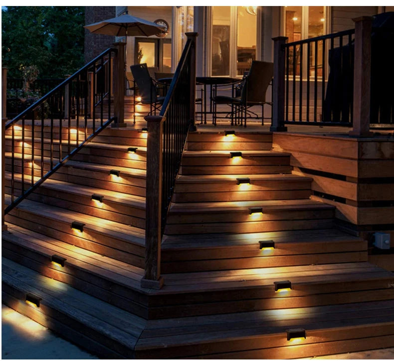 Solar LED Deck & Step Lights — Waterproof Outdoor Garden Stair Lamp, 1–12 Pack