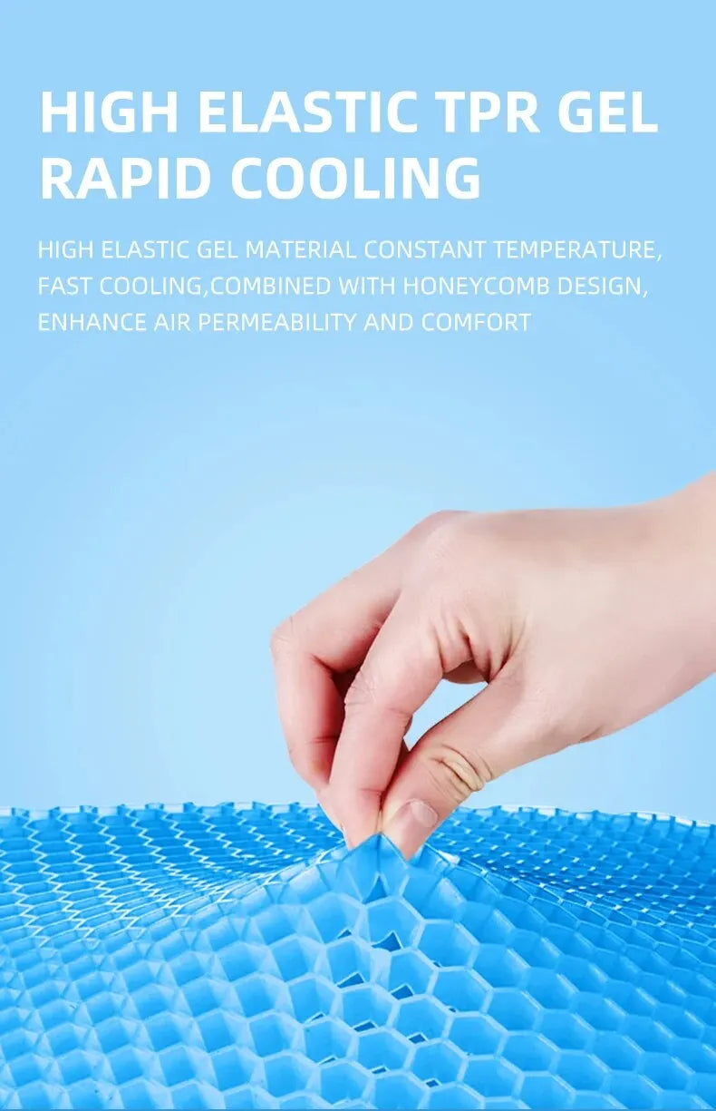 Honeycomb Gel Seat Cushion – Breathable Pressure Relief for Office, Wheelchair & Car