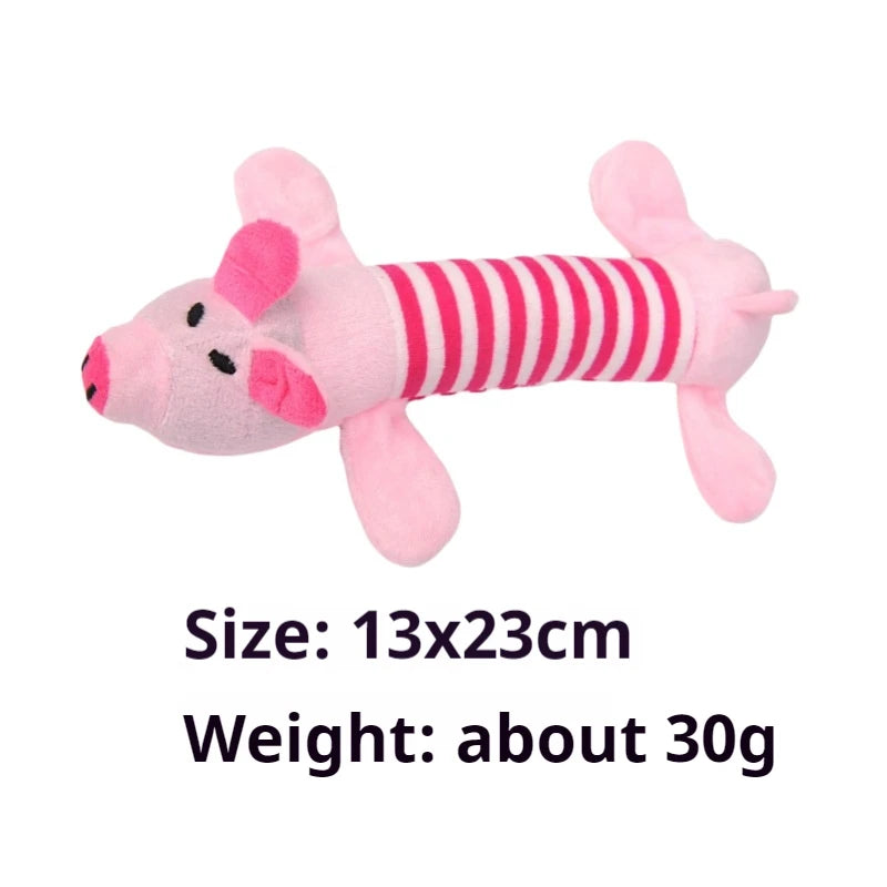 Squeaky Plush Dog Chew Toy – Elephant, Duck & Piglet Designs | Fleece Pet Toy