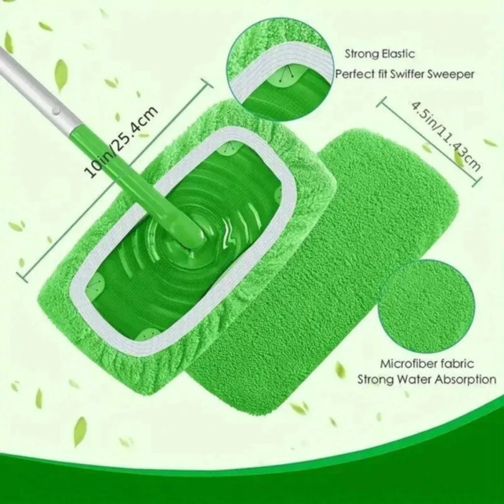Eco-Friendly Microfibre Flat Mop Pads – 6-Pack Washable & Reusable Mop Covers