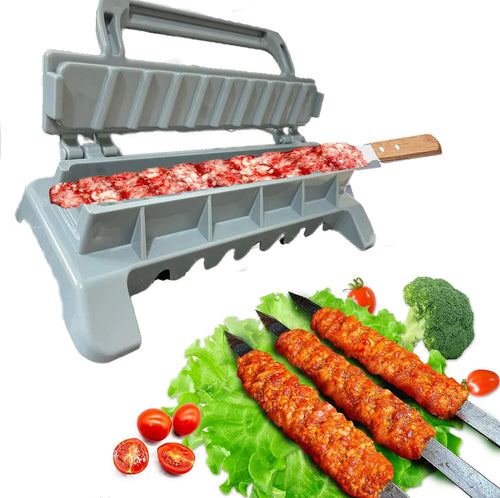 Home Sweet Home BBQ kebab skewer maker, reusable meat skewer press machine, designed for easy kebab preparation and uniform skewers.
