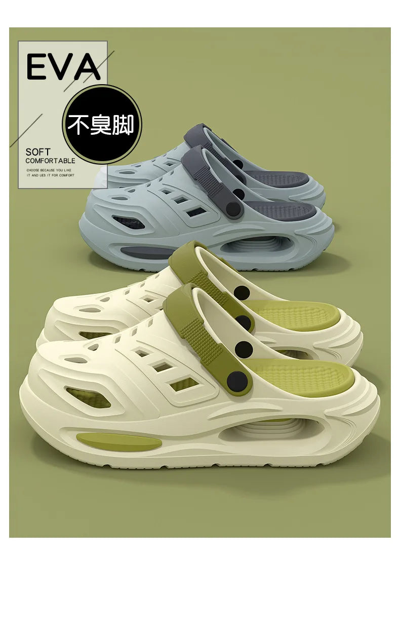 Men’s breathable summer slippers with arch support, anti-slip thick sole, and comfortable design by Home Sweet Home.
