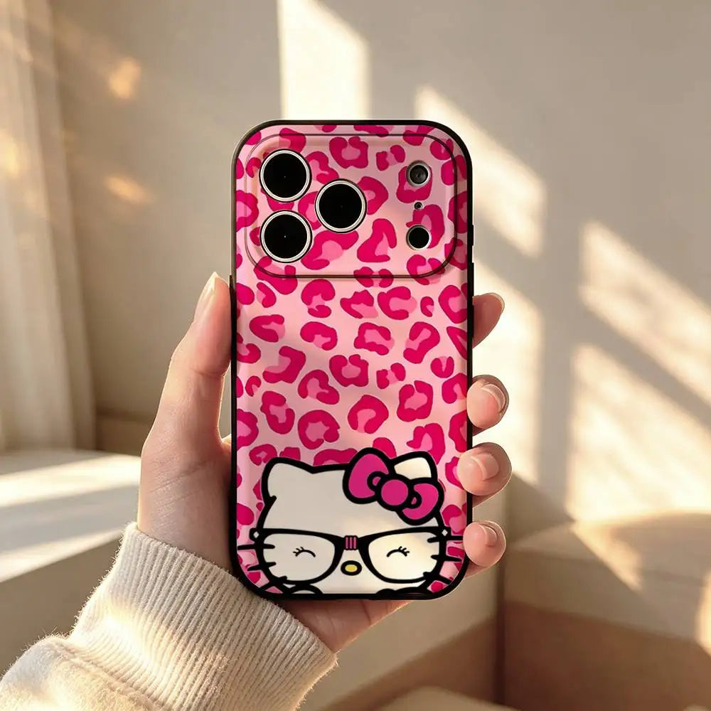 Kawaii Hello Kitty Leopard Print Phone Case | iPhone 11–17 Pro Max