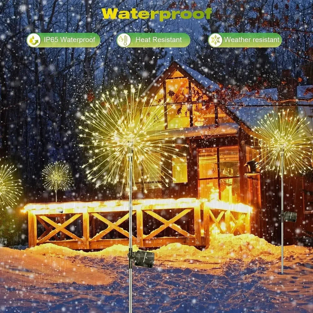 Solar Firework Garden Lights – LED Waterproof Dandelion Lawn Lamp