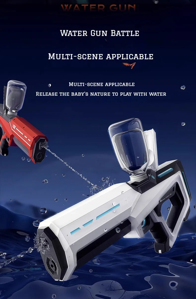High-pressure electric water gun by Home Sweet Home, automatic soaker toy for kids and adults, perfect for outdoor water fights.