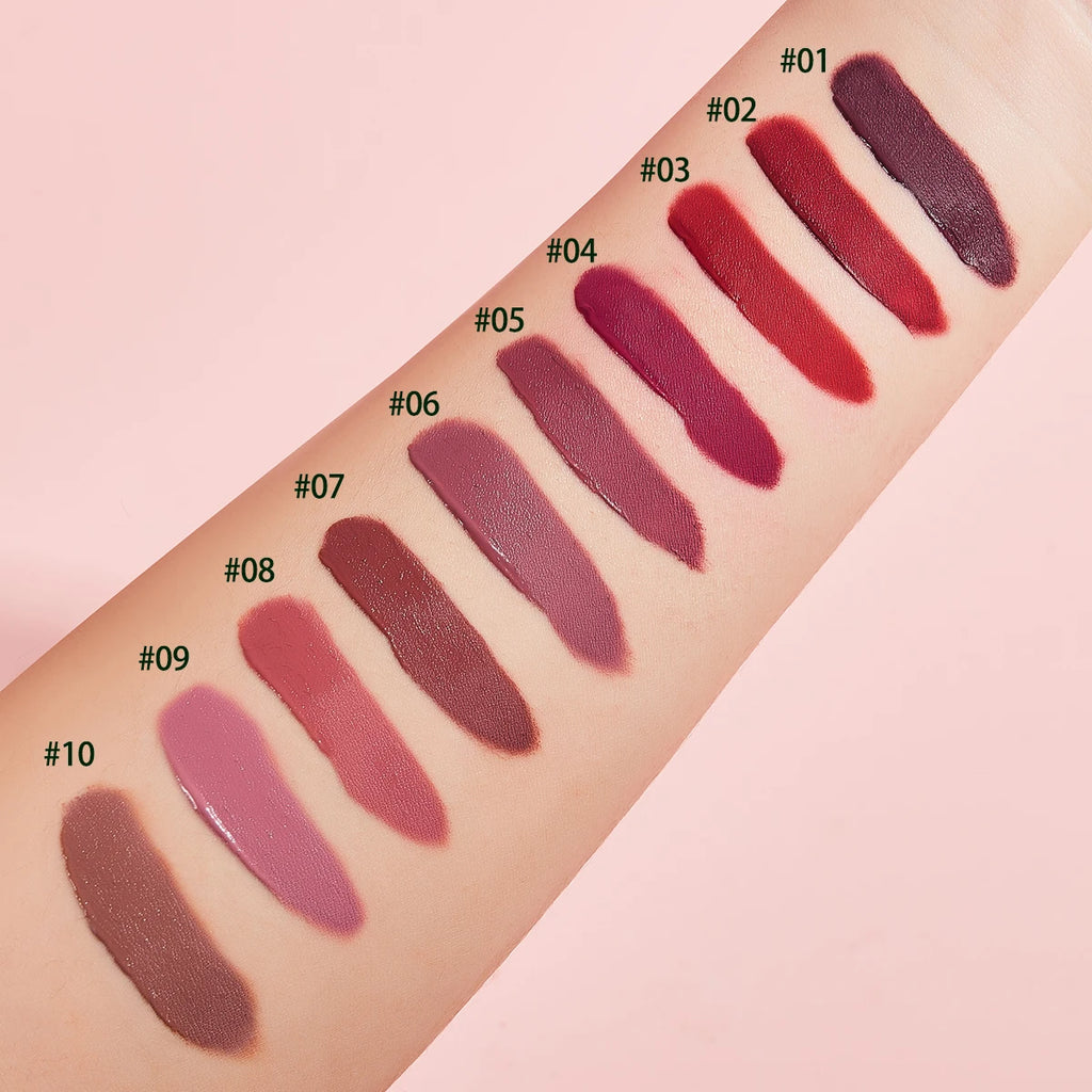 10-Piece Velvet Lip Gloss Set | Waterproof Long-Lasting Matte Lipstick
