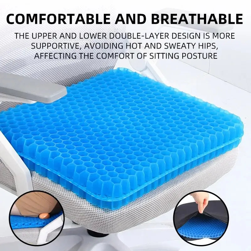 Honeycomb Gel Seat Cushion – Breathable Pressure Relief for Office, Wheelchair & Car
