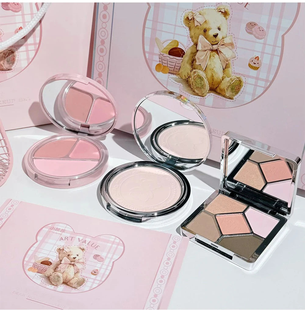 7-Piece Makeup Gift Set | Lip Mud, Pressed Powder, Blush, Eyeshadow Palette & Necklace