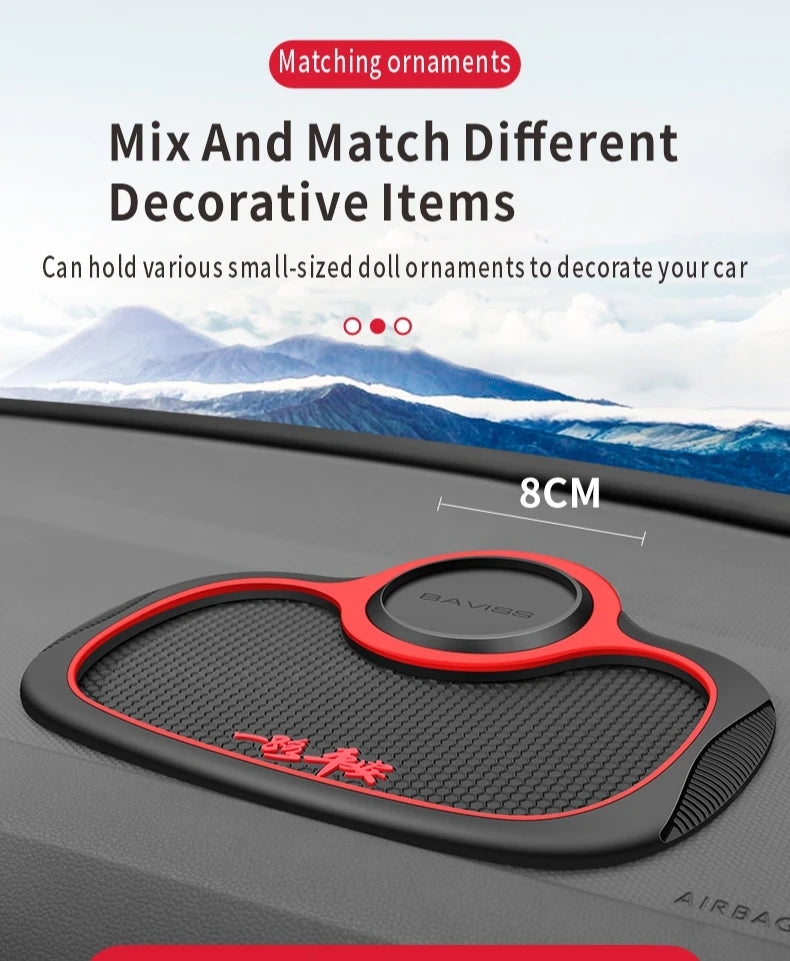 Home Sweet Home car anti-slip silicone dashboard mat holding a smartphone and small items, non-slip design for secure placement