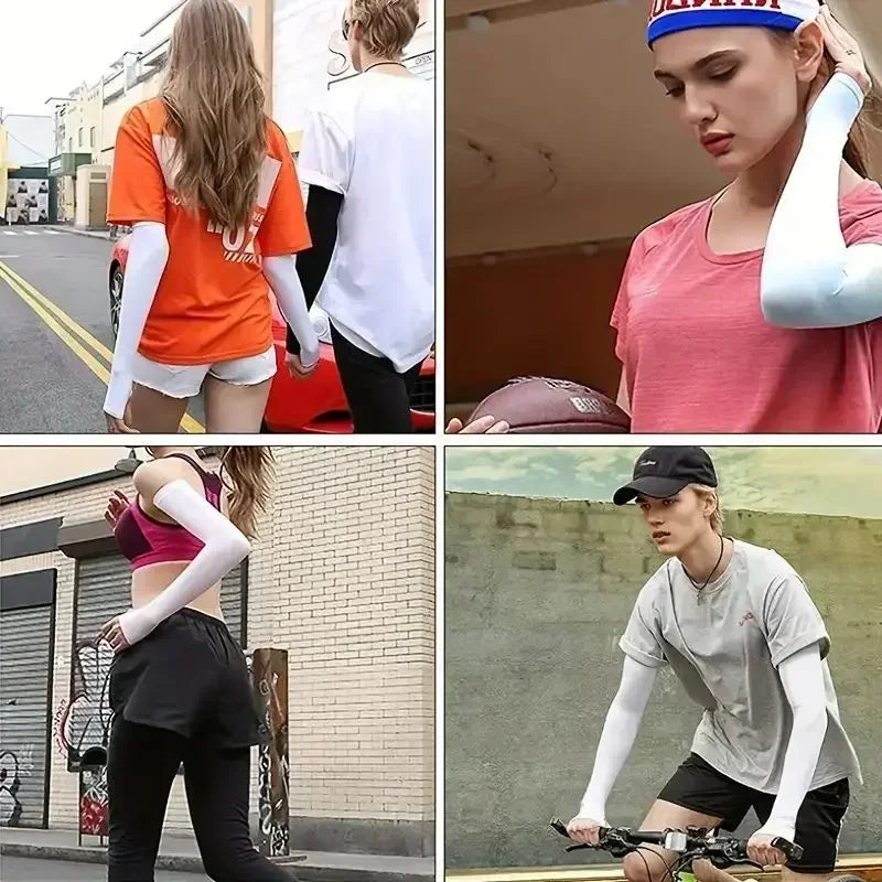 UPF 50+ Cooling Arm Sleeves – Sun Protection Ice Silk Covers for Cycling, Golf & Outdoor Sports