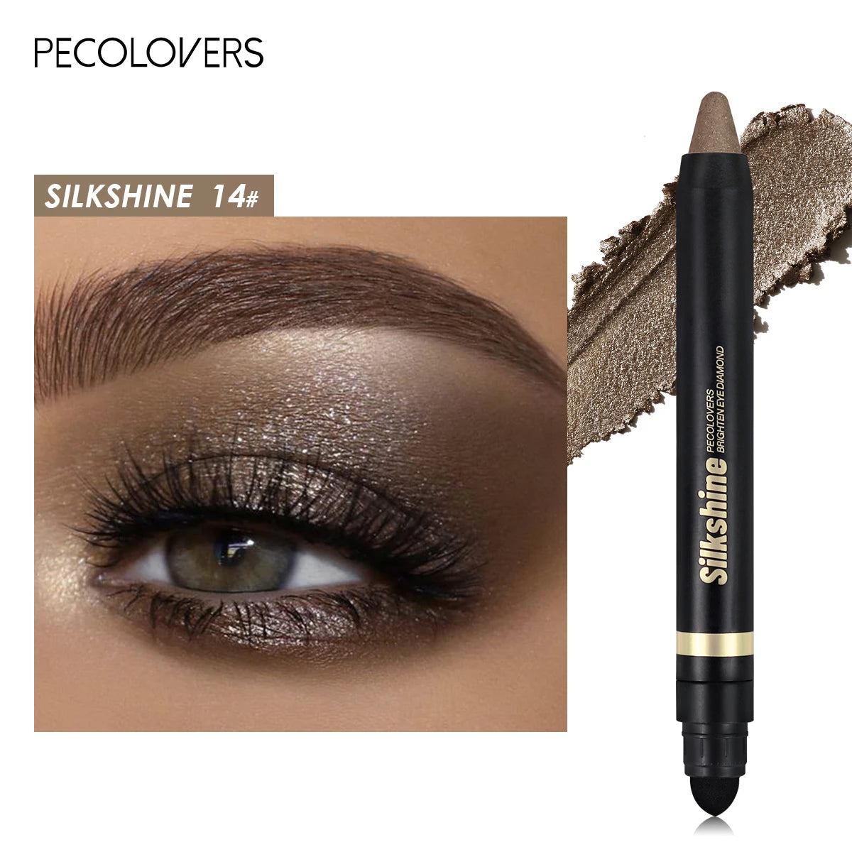 Metallic Glitter Eyeshadow Stick – Matte & Shimmer Waterproof Pearlescent Eye Pen