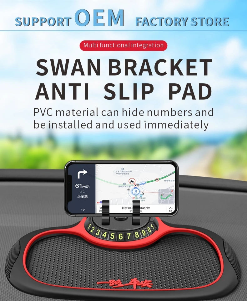 Home Sweet Home car anti-slip silicone dashboard mat with phone holder, non-slip surface for secure placement of devices.