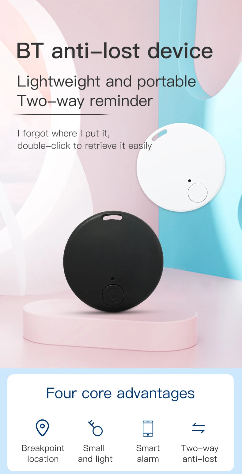 Home Sweet Home Bluetooth key finder and item tracker in compact design with keyring attachment and LED indicator.