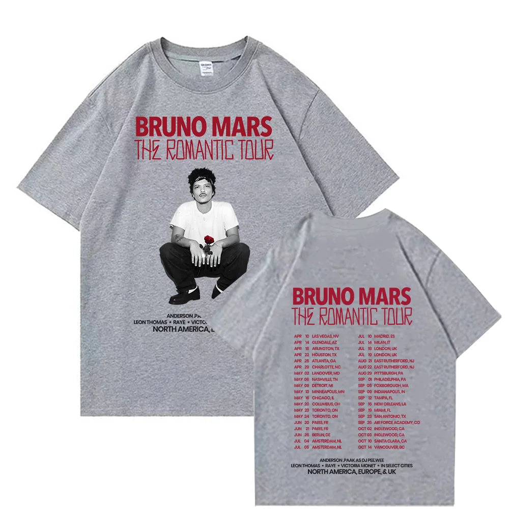 Bruno Mars The Romantic 2026 Tour T-Shirt — Unisex Cotton T-shirt