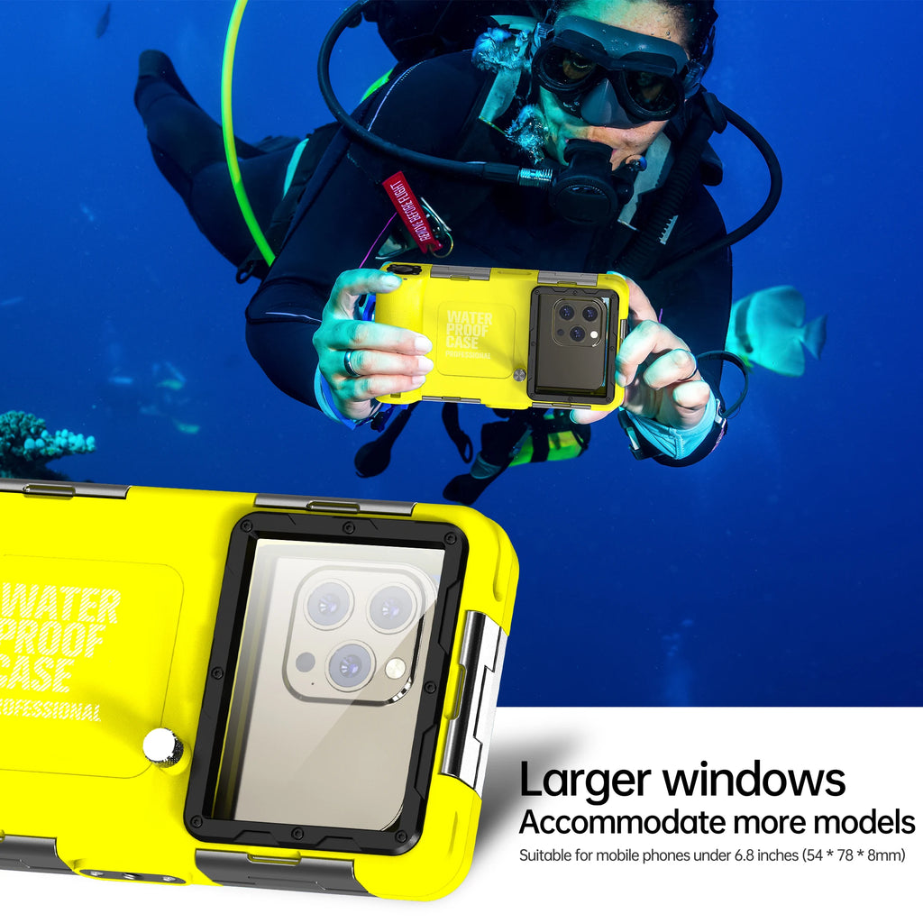 IP68 Waterproof Phone Case – 15m/50ft Diving Cover for Universal 6.9" Phones
