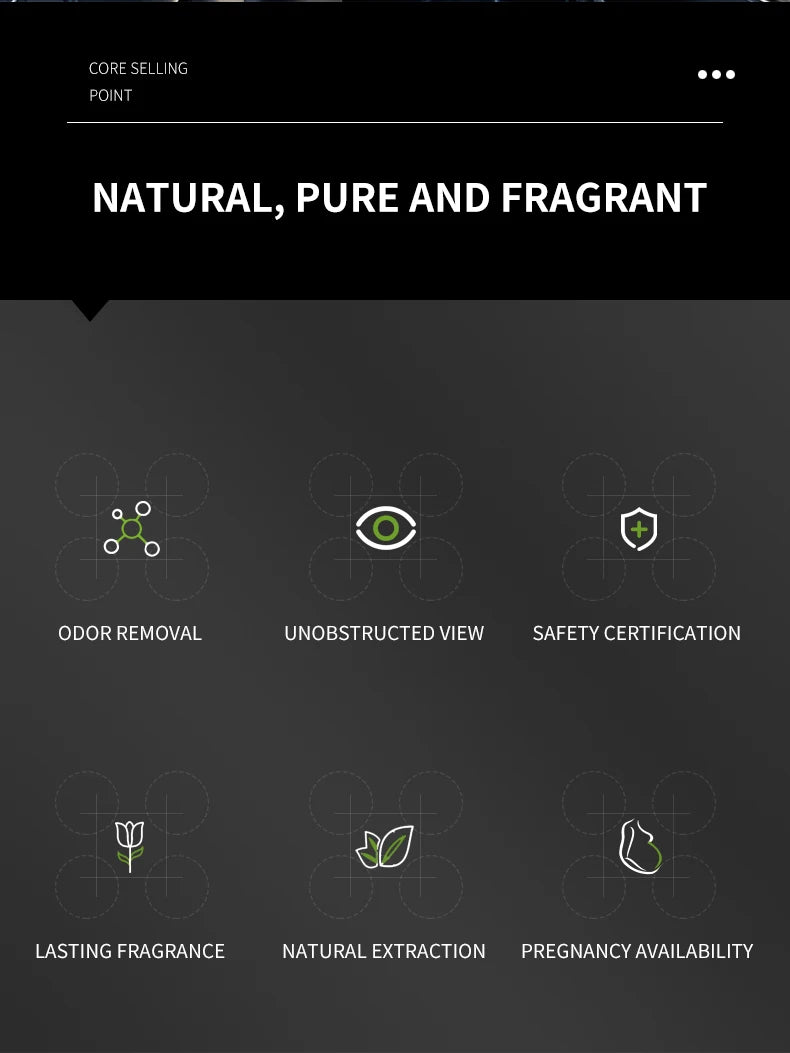 Home Sweet Home car air freshener perfume hanging from a vehicle's rearview mirror, emitting a fresh, inviting scent