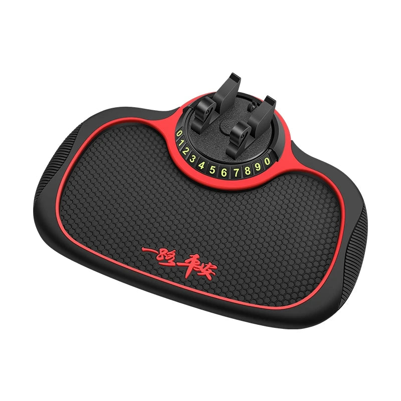 Home Sweet Home car anti-slip silicone dashboard mat holding phone and small items for secure placement in vehicle.
