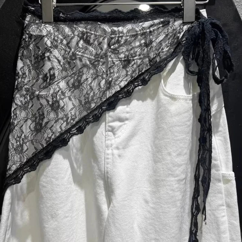Lace Trim Bandana Scarf — 2-in-1 Hair Band & Waist Accessory