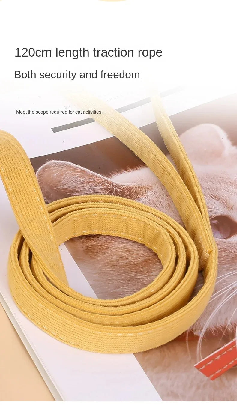 Cartoon Bee Cat Harness & Leash Set | Adjustable Walking Vest | S & M