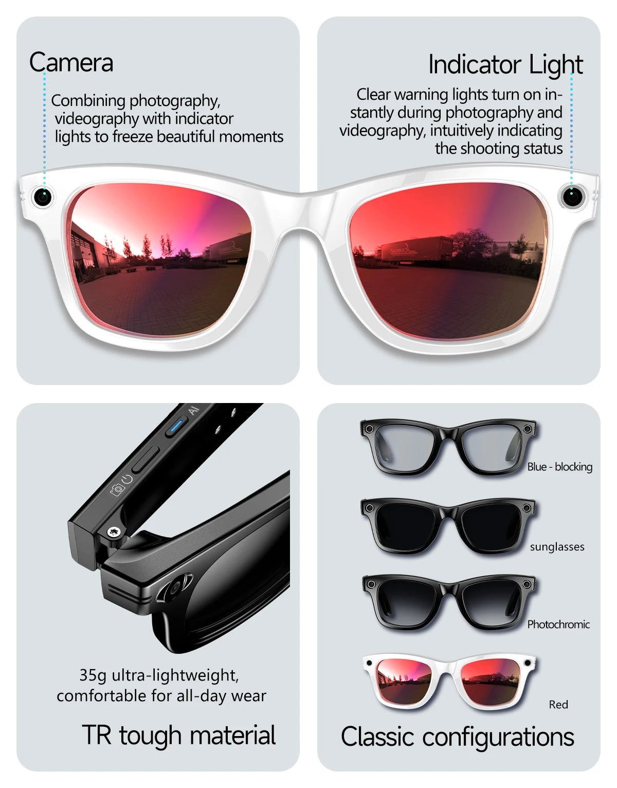 AI Smart Glasses — 800MP Camera, ChatGPT 4.0, Bluetooth & Real-Time Translation