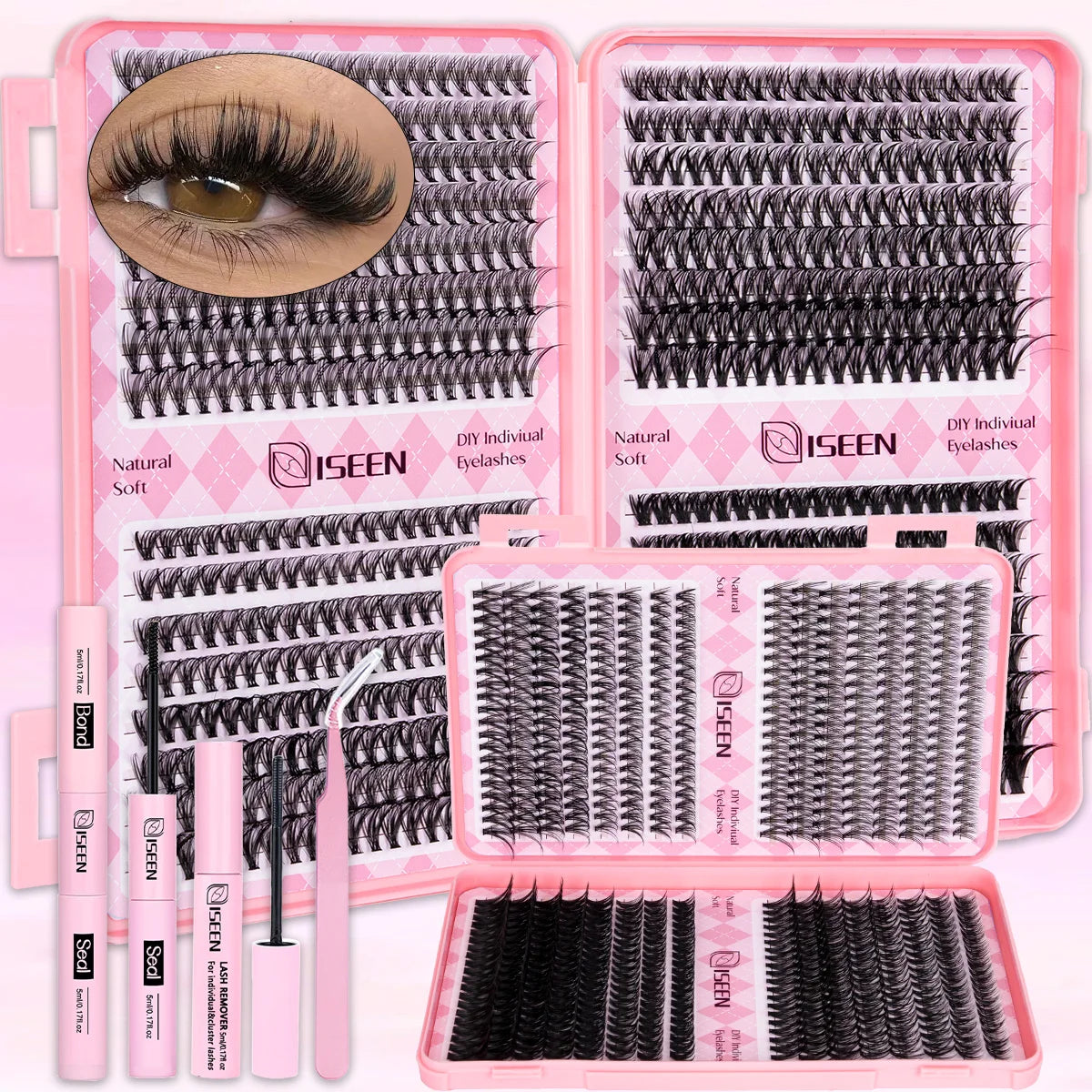 DIY Eyelash Extension Kit — Cluster Lashes with Glue