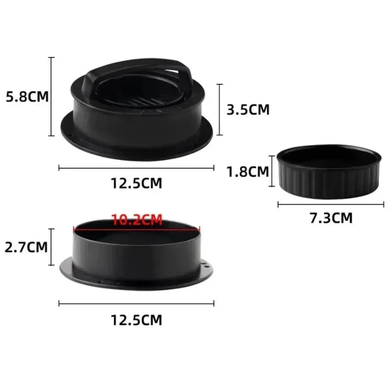 Home Sweet Home burger press and patty maker with textured surface for evenly shaped beef patties.