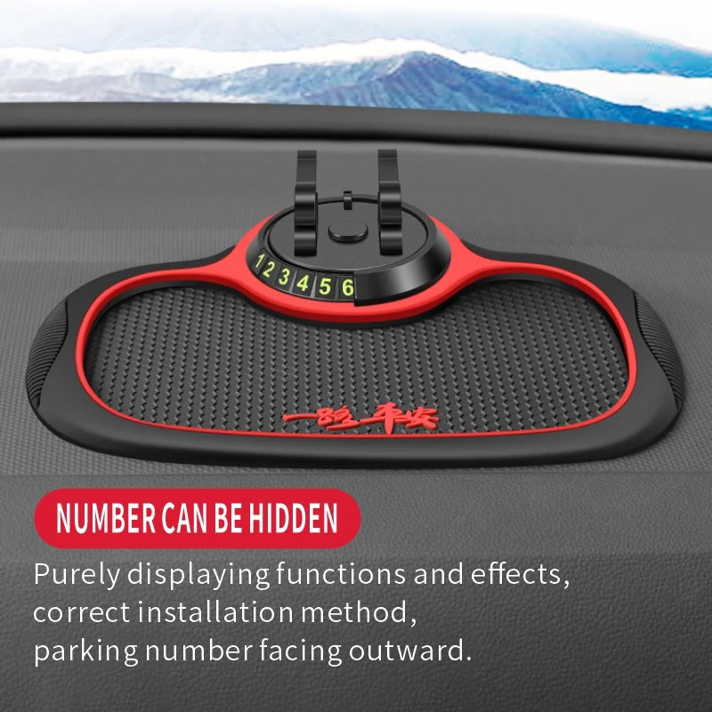 Home Sweet Home car anti-slip silicone dashboard mat holding phone and small items, non-slip design for secure placement.