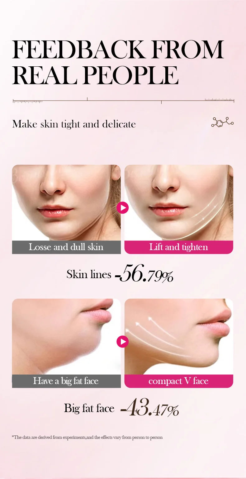 Home Sweet Home V-Shape Firming Face Mask shown on a model's face, highlighting its contouring and skin-tightening design.