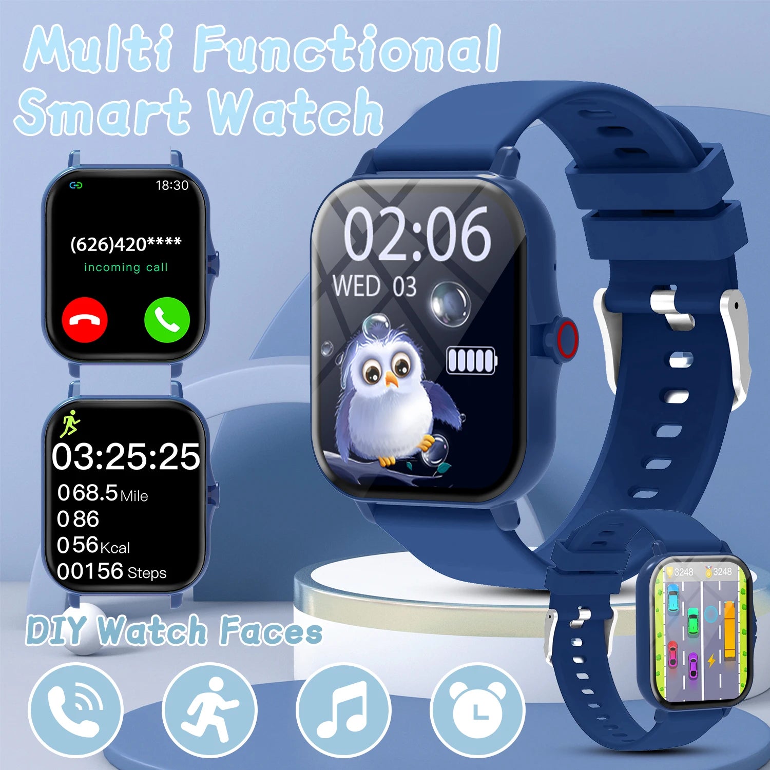 Smartwatch with Bluetooth Call, Voice Assistant & Fitness Tracker