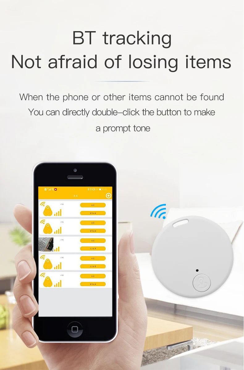 Home Sweet Home Bluetooth key finder and item tracker with compact design and keyring attachment for easy locating valuables