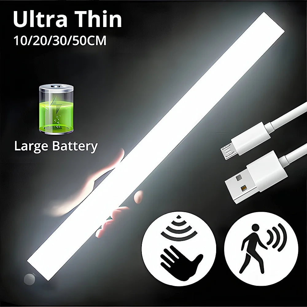 USB Rechargeable Motion Sensor Night Light — Magnetic LED Strip, 4 Sizes