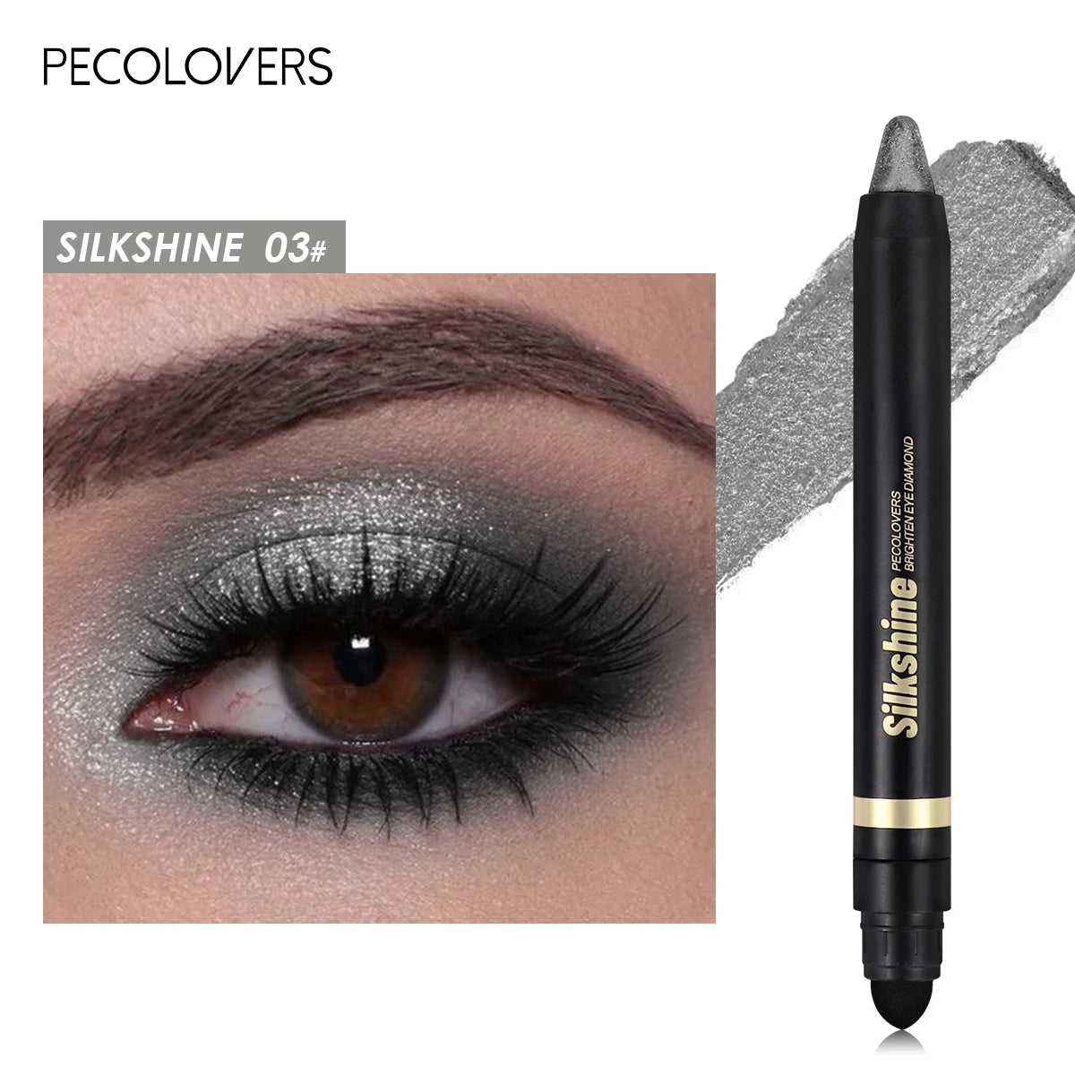 Metallic Glitter Eyeshadow Stick – Matte & Shimmer Waterproof Pearlescent Eye Pen