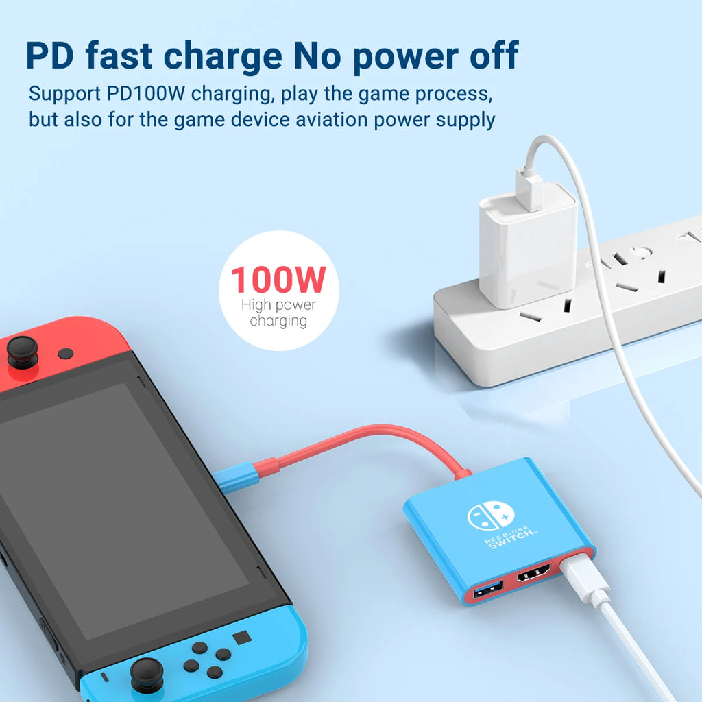 3-in-1 USB-C Hub — 4K HDMI, PD 100W Charging & USB 3.0 Docking Station