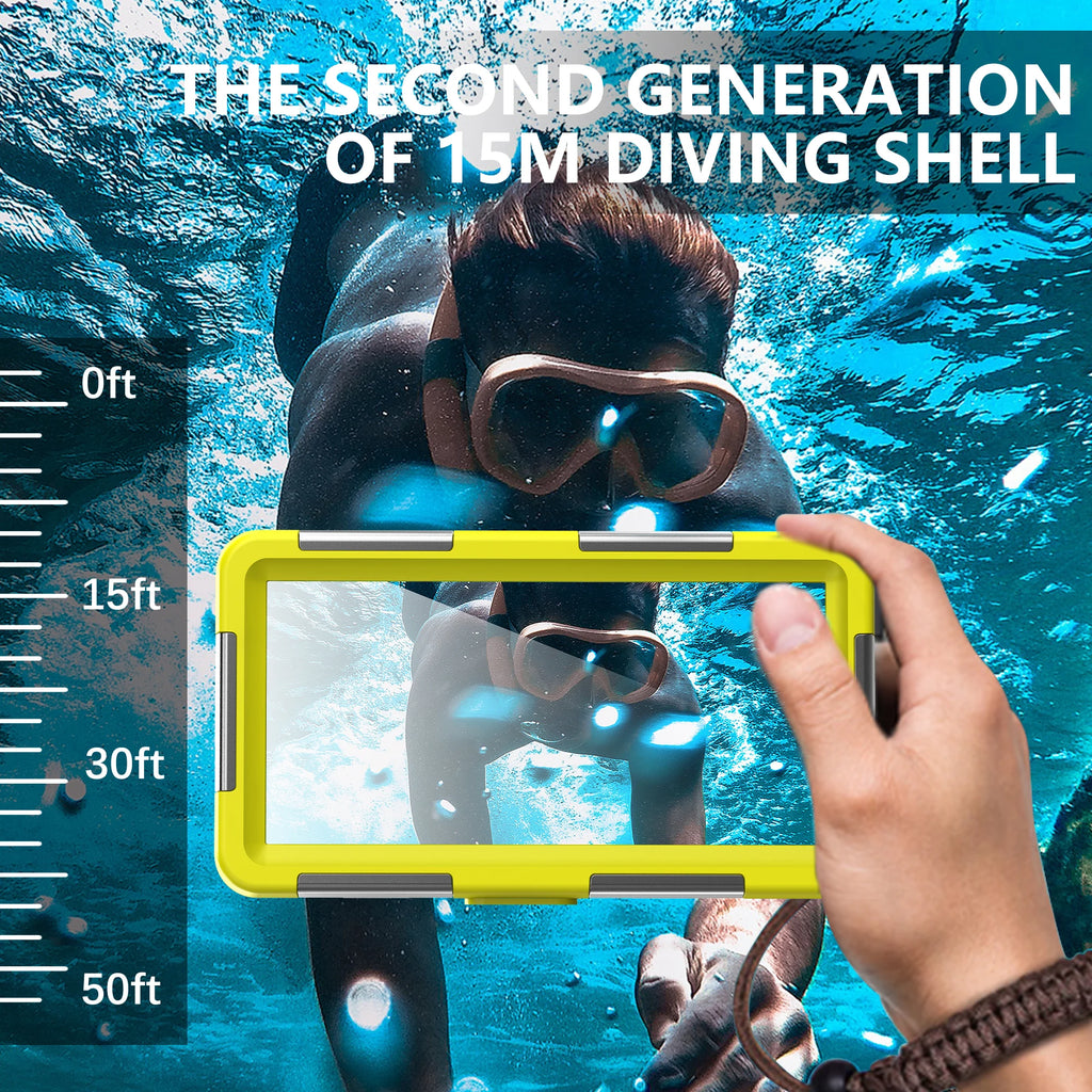 IP68 Waterproof Phone Case – 15m/50ft Diving Cover for Universal 6.9" Phones