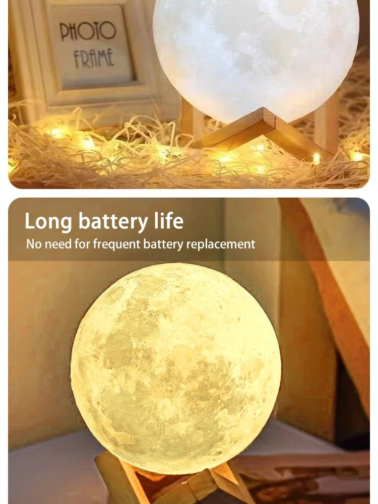 Cute Duck & Moon Night Light — LED Bedside Lamp, Kids Room Gift